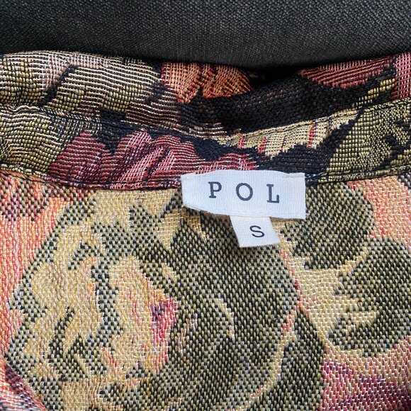 POL Floral Tapestry Oversized Shacket, Black Earthy, Size S - Picture 6 of 6